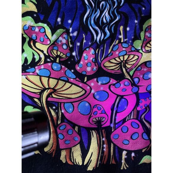 Alab Sweatshirt Men Medium Black‎ Magic Mushroom Psychedelic Fungi Wizard Trippy - Picture 2 of 7